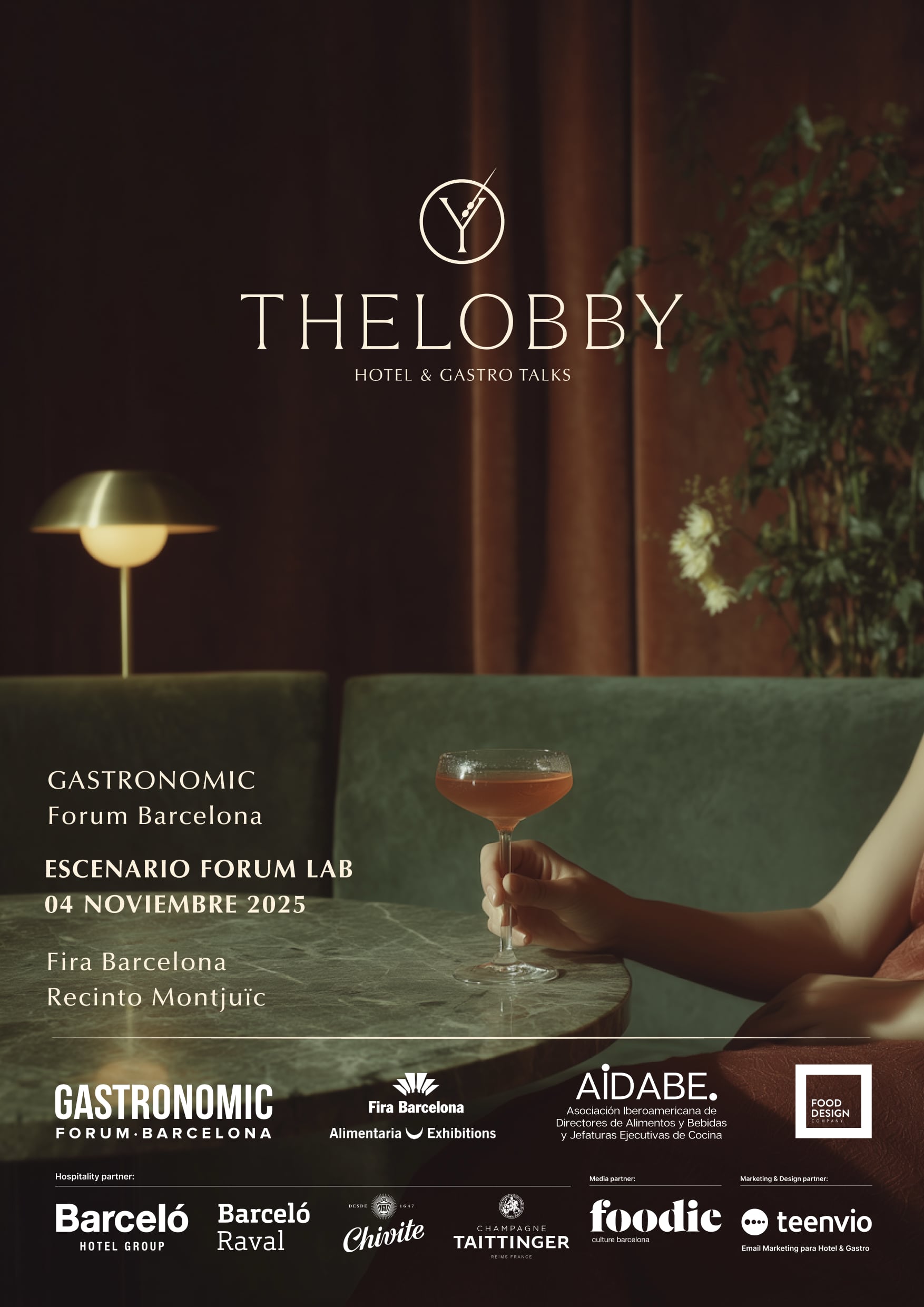 Poster THELOBBY 1 vertical Identidad visual THELOBBY Gastronomic Forum Barcelona